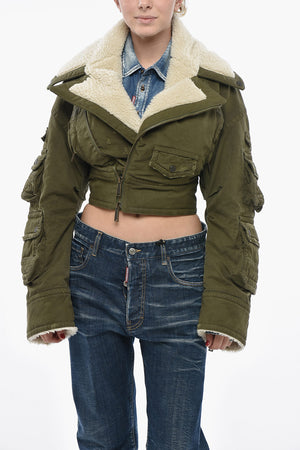 Cropped Utility Jacket with Fleece Inserts