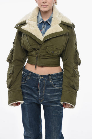 Giubbotto Utility Cropped Fit con Inserti in Pile