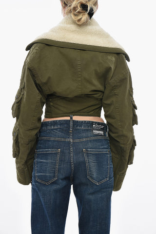 Giubbotto Utility Cropped Fit con Inserti in Pile