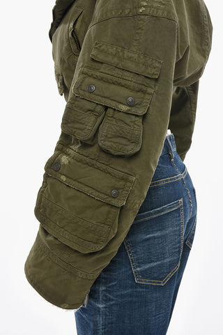 Giubbotto Utility Cropped Fit con Inserti in Pile