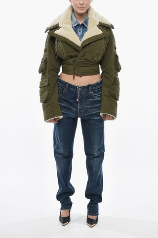 Giubbotto Utility Cropped Fit con Inserti in Pile