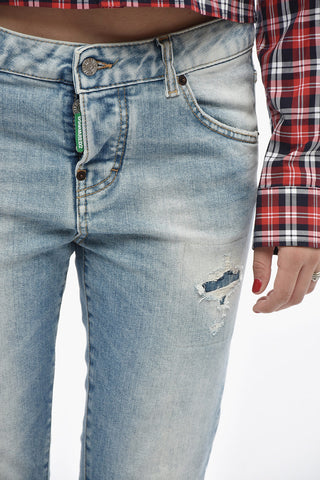 Cropped Fit Organic Cotton Jeans COOL GIRL 16cm