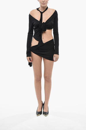 Asymmetric Draped Solid Top