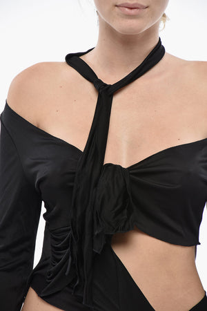 Asymmetric Draped Solid Top