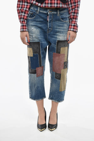 Jeans aus Stretch-Denim mit Patchwork-Effekt KAWAII 19cm