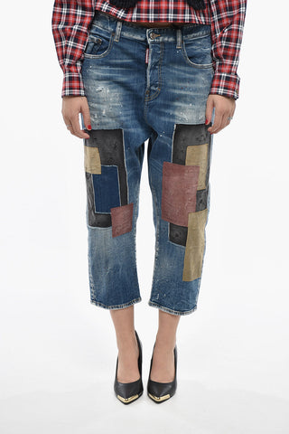 Jeans aus Stretch-Denim mit Patchwork-Effekt KAWAII 19cm
