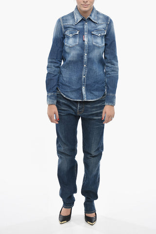 Camicia CLASSIC WESTERN in Denim Stretch con Doppio Taschino e Bottoni Automatici