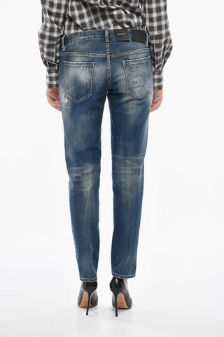 Vintage Effect Jeans JENNIFER with Crystals 15cm