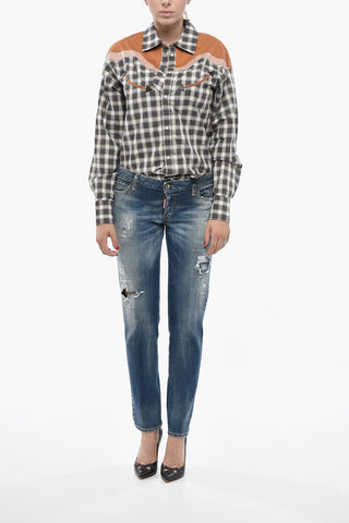 Vintage Effect Jeans JENNIFER with Crystals 15cm