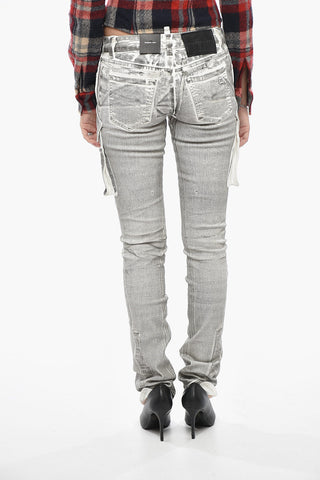 Stretch Denim Cargo Jeans TRUMPET with Ankle Buttons 18cm