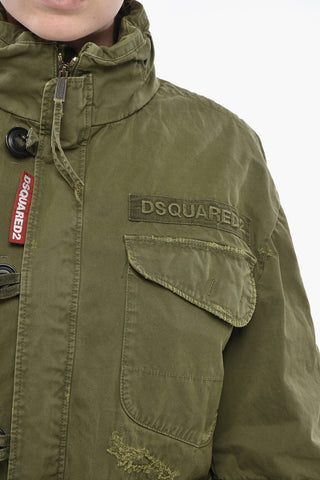 Lightweight Cotton Utility Jacket With Detachable Hood And Belt