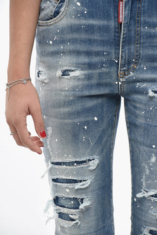 Jeans TWIGGY in Denim Stretch a Vita Alta con Zip alla Caviglia 11cm