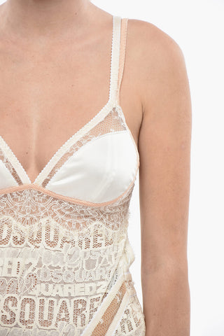 Lace Slip Dress with Satin Inserts