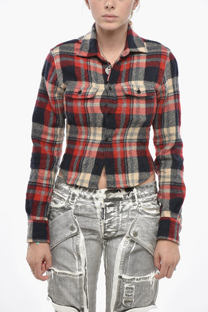 Cropped-Fit Virgin Wool Plaid Overshirt MINI DEAN