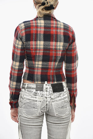 Cropped-Fit Virgin Wool Plaid Overshirt MINI DEAN