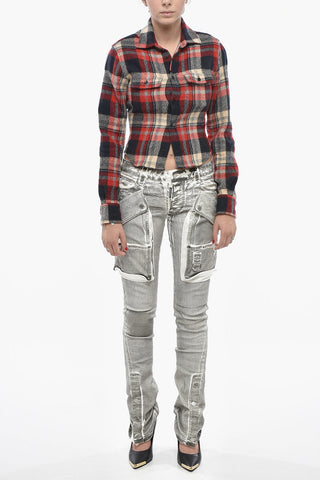 Cropped-Fit Virgin Wool Plaid Overshirt MINI DEAN