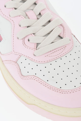 Bicolor Leather Sneaker Mules With Eco Fur Lining