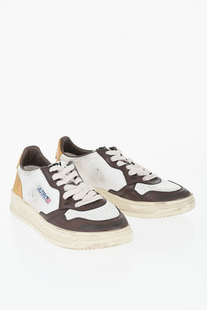 Vintage-Effect Leather Low-Top Sneakers SUP