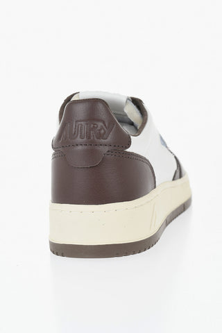Low-Top MEDALIST Two-Tone Leather Sneakers with Embroidered Logo
