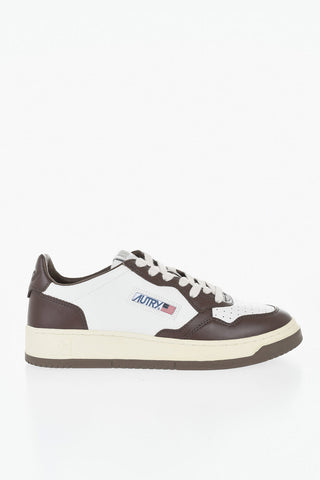 Low-Top MEDALIST Two-Tone Leather Sneakers with Embroidered Logo