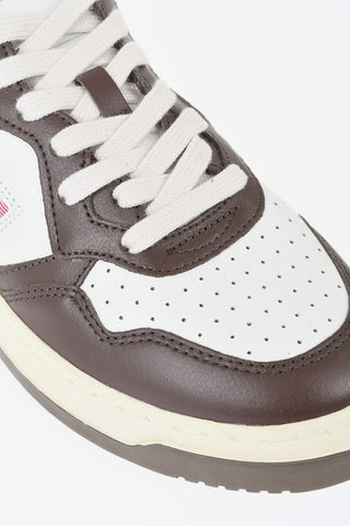 Low-Top MEDALIST Two-Tone Leather Sneakers with Embroidered Logo