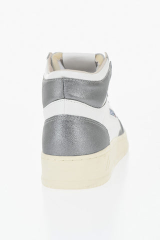 High-Top MEDALIST Bicolor Metallic Leather Sneakers