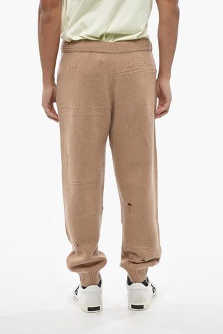 Distressed Wool-Blend Joggers