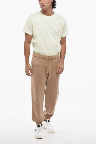 Distressed Wool-Blend Joggers