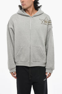 Felpa Oversized in Cotone con Borchie