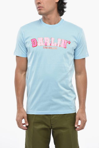 Cotton Crewneck T-Shirt With Print