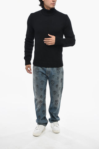 Maglia in Lana Vergine e Cashmere a Collo Alto