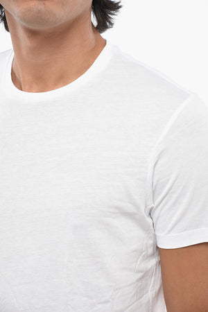 Set of 3 Cotton Crew Neck T-Shirts in Solid Colors