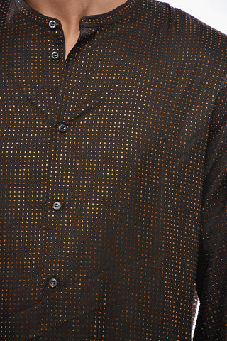 Camicia Coreana in Seta con Strass All-Over