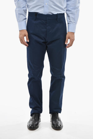 Pantaloni Chino in Twill Di Cotone a Vita Regolare