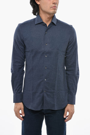 Cotton-Cashmere Shirt with French Collar