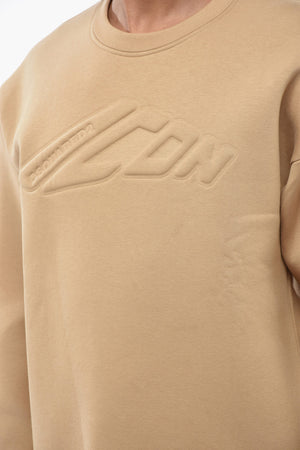 ICON Cotton Crewneck Sweatshirt with Embossed Logo
