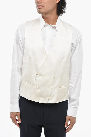 Double-Breasted CERIMONIA ACADEMY Gilet in Silk Satin
