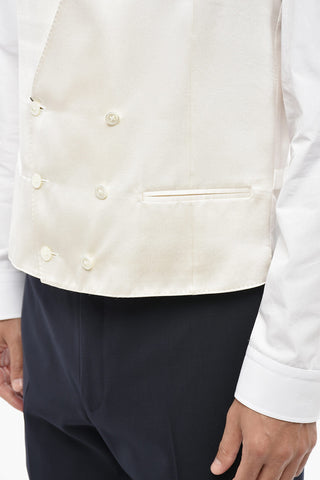 Double-Breasted CERIMONIA ACADEMY Gilet in Silk Satin