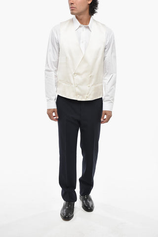 Double-Breasted CERIMONIA ACADEMY Gilet in Silk Satin
