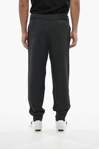 Distressed Wool-Blend Joggers