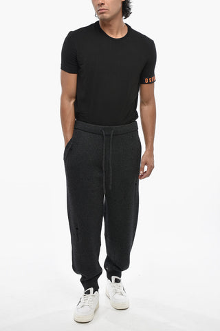 Distressed Wool-Blend Joggers