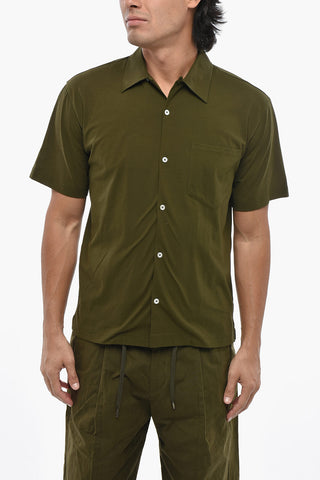 Camicia in Cotone Leggero a Maniche Corte con Taschino