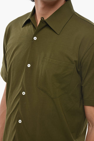 Camicia in Cotone Leggero a Maniche Corte con Taschino