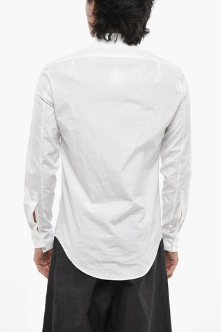 Cotton Poplin Shirt with Hidden Button Placket