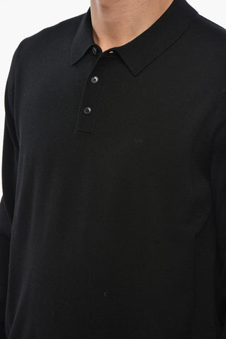 Two-Button Extrafine Merino Wool Polo