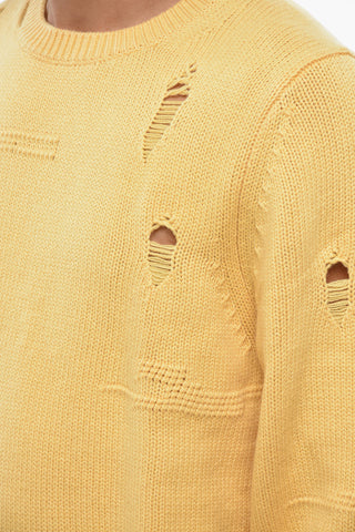 Rundhals-Pullover im Distressed-Look aus Wollmischung