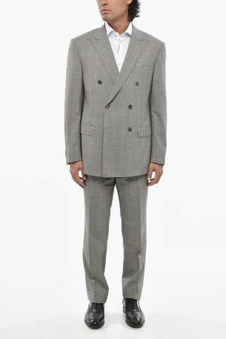 Virgin Wool Double-Breasted Suit with District Check Pattern