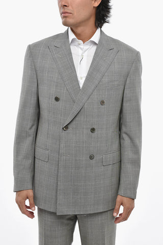 Virgin Wool Double-Breasted Suit with District Check Pattern