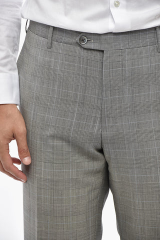 Virgin Wool Double-Breasted Suit with District Check Pattern
