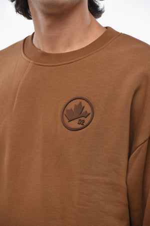 Unifarbenes Rundhals-Sweatshirt Mit Ton-In-Ton-Monogramm